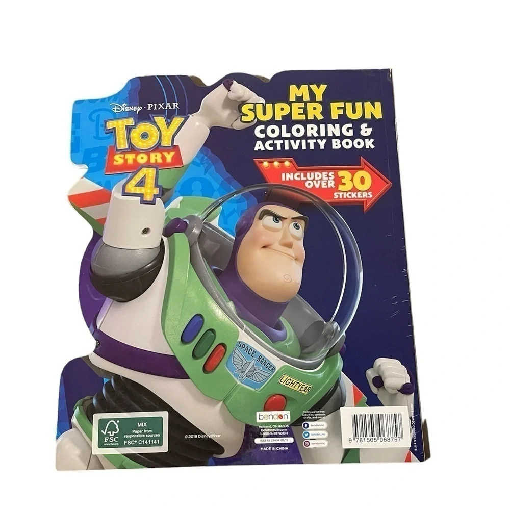 Big Size Coloring and Activity Book Toy Story 80 Pages, 30 Stickers (1Pcs)
